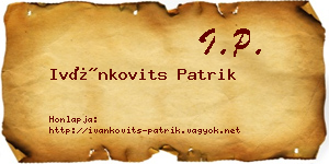 Ivánkovits Patrik névjegykártya