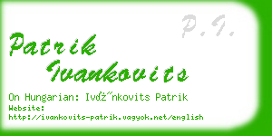 patrik ivankovits business card